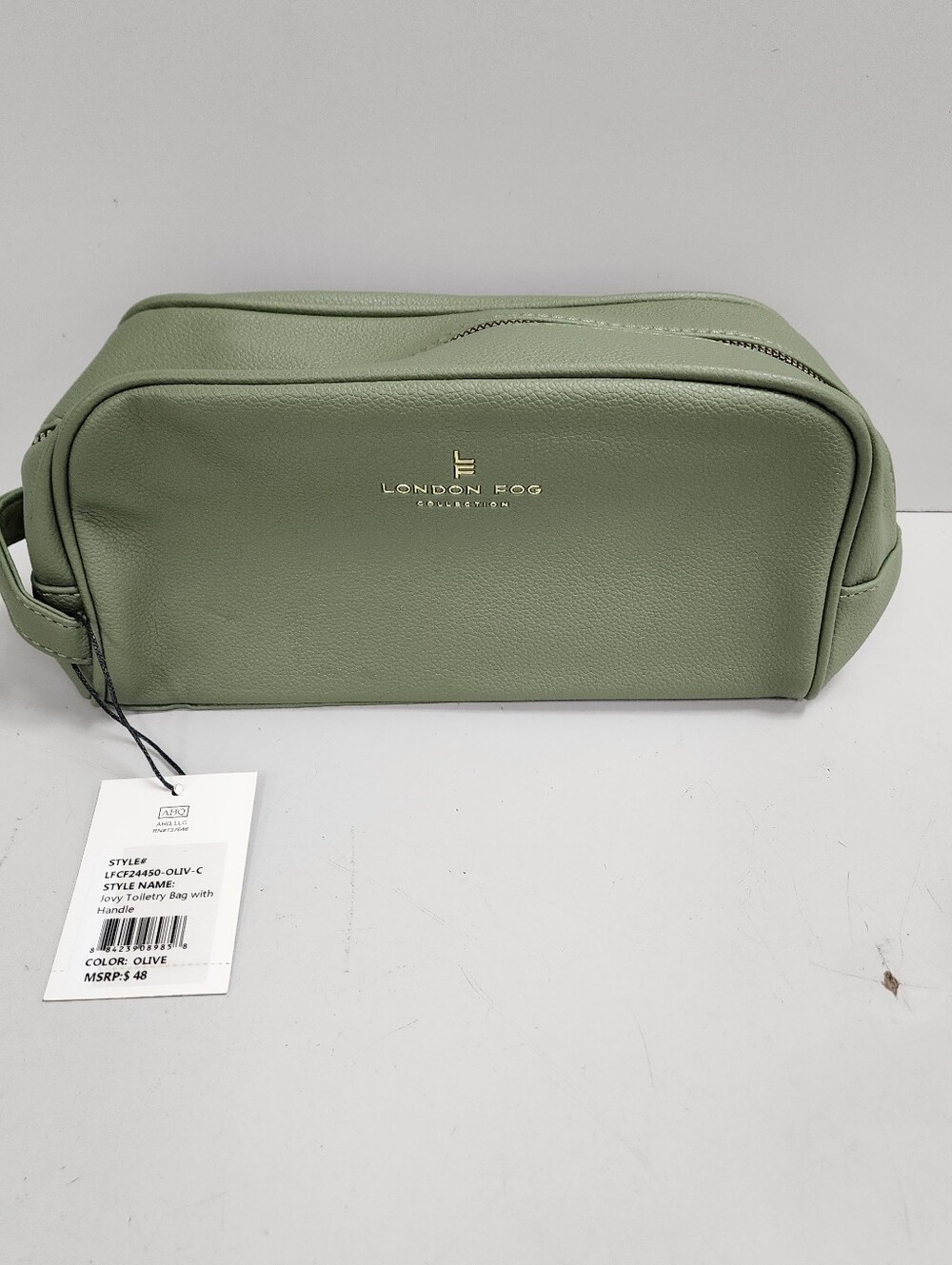 London Fog Olive Green Zip-Top Toiletry Kit